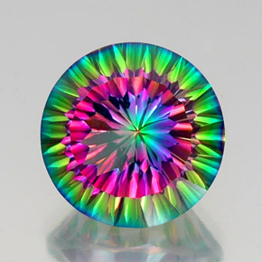 Quartz mystique multicolore naturelle coupe roude, 11,95 ct, VVS-VS