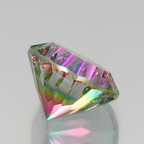 Quartz mystique multicolore naturelle coupe roude, 11,95 ct, VVS-VS