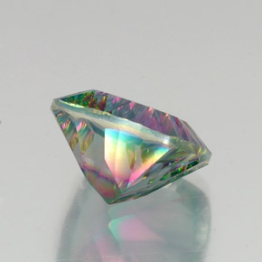 Quartz mystique multicolore naturelle coupe coussin, 15,54 ct, VVS