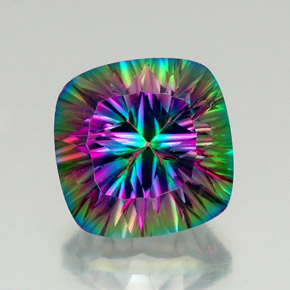 Quartz mystique multicolore naturelle coupe coussin, 17,83 ct, VVS-VS