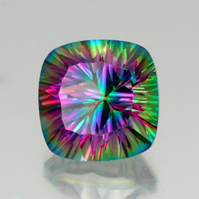 Quartz mystique multicolore naturelle coupe coussin, 17,83 ct, VVS-VS