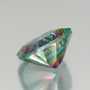 Quartz mystique multicolore naturelle coupe coussin, 15,15 ct, VVS-VS