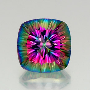 Quartz mystique multicolore naturelle coupe coussin, 16,88 ct, VS