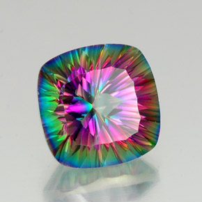Quartz mystique multicolore naturelle coupe coussin, 16,88 ct, VS