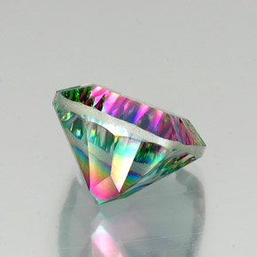 Quartz mystique multicolore naturelle coupe coussin, 16,88 ct, VS