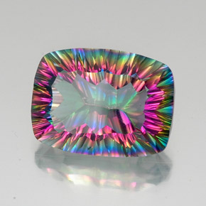 Quartz mystique multicolore naturelle coupe coussin, 18,41 ct, VVS-VS