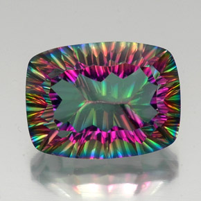 Quartz mystique multicolore naturelle coupe coussin, 19,73 ct, VVS-VS