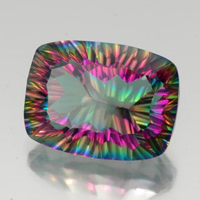 Quartz mystique multicolore naturelle coupe coussin, 19,73 ct, VVS-VS