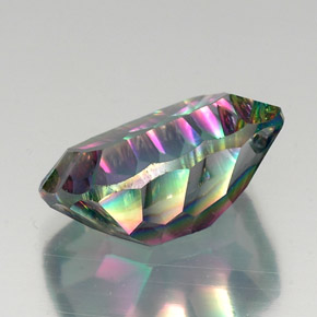 Quartz mystique multicolore naturelle coupe coussin, 19,73 ct, VVS-VS