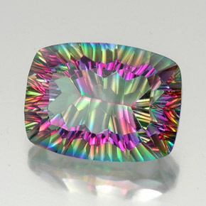Quartz mystique multicolore naturelle coupe coussin, 19,07 ct, VS