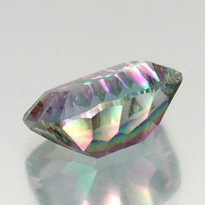 Quartz mystique multicolore naturelle coupe coussin, 19,07 ct, VS