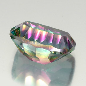 Quartz mystique multicolore naturelle coupe coussin, 22,03 ct, VS