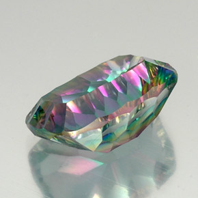 Quartz mystique multicolore naturelle coupe coussin, 19,64 ct, VVS-VS