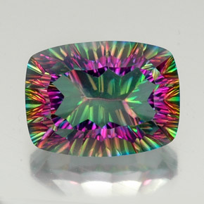 Quartz mystique multicolore naturelle coupe coussin, 20,20 ct, VVS-VS