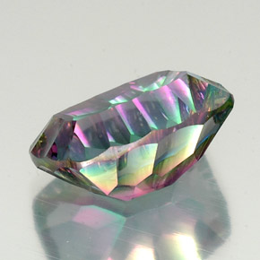 Quartz mystique multicolore naturelle coupe coussin, 20,20 ct, VVS-VS