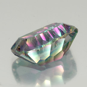 Quartz mystique multicolore naturelle coupe coussin, 19,63 ct, VVS-VS