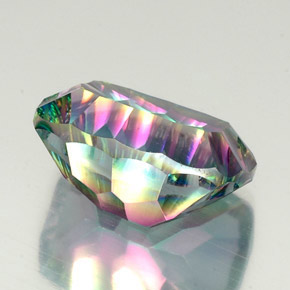 Quartz mystique multicolore naturelle coupe coussin, 21,31 ct, VVS-VS