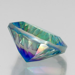 Quartz mystique multicolore naturelle coupe coussin, 21,65 ct, VS