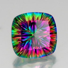 Quartz mystique Partie Supérieure Arc-en-Ciel naturelle Coupe coussin, 16.89 ct, VVS-VS