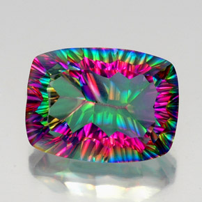 Quartz mystique multicolore naturelle coupe coussin, 19,18 ct, VVS-VS