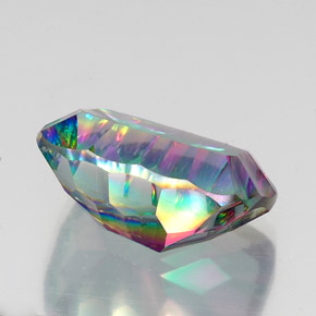 Quartz mystique multicolore naturelle coupe coussin, 19,18 ct, VVS-VS