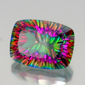 Quartz mystique multicolore naturelle coupe coussin, 20,26 ct, VVS-VS