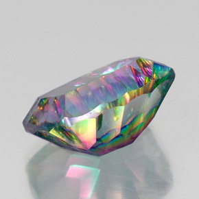 Quartz mystique multicolore naturelle coupe coussin, 20,26 ct, VVS-VS