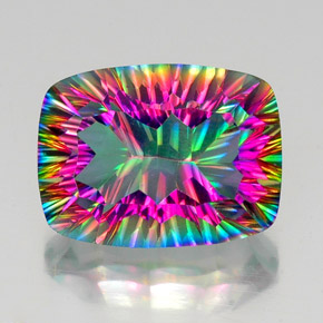 Quartz mystique multicolore naturelle coupe coussin, 20,15 ct, VS