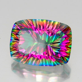 Quartz mystique multicolore naturelle coupe coussin, 20,15 ct, VS