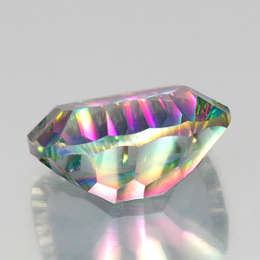 Quartz mystique multicolore naturelle coupe coussin, 20,15 ct, VS
