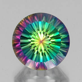 Quartz mystique multicolore naturelle coupe roude, 9,94 ct, VVS