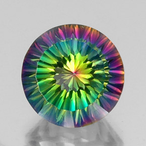 Quartz mystique multicolore naturelle coupe roude, 10,20 ct, VVS-VS