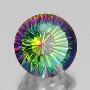 Quartz mystique multicolore naturelle coupe roude, 10,20 ct, VVS-VS