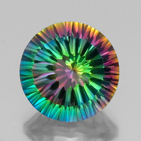 Quartz mystique multicolore naturelle coupe roude, 9,17 ct, VVS-VS