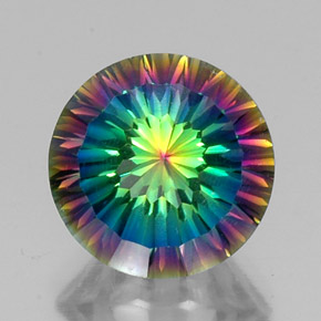 Quartz mystique Partie Supérieure Arc-en-Ciel naturelle Coupe roude, 9.28 ct, VVS-VS
