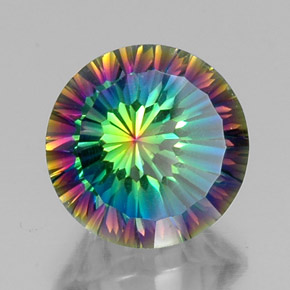 Quartz mystique Partie Supérieure Arc-en-Ciel naturelle Coupe roude, 9.28 ct, VVS-VS