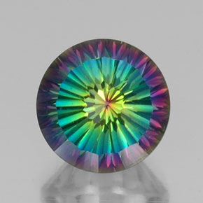 Quartz mystique multicolore naturelle coupe roude, 10,65 ct, VVS-VS