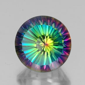 Quartz mystique multicolore naturelle coupe roude, 10,65 ct, VVS-VS