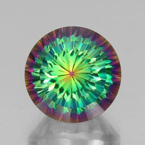Quartz mystique multicolore naturelle coupe roude, 10,95 ct, VVS