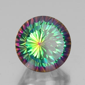 Quartz mystique multicolore naturelle coupe roude, 10,95 ct, VVS