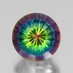 Quartz mystique multicolore naturelle coupe roude, 10,07 ct, VVS-VS