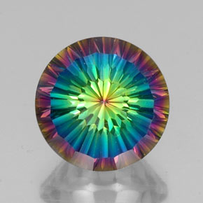 Quartz mystique Partie Supérieure Arc-en-Ciel naturelle Coupe roude, 9.87 ct, VVS-VS