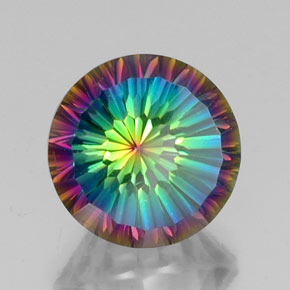 Quartz mystique Partie Supérieure Arc-en-Ciel naturelle Coupe roude, 9.87 ct, VVS-VS