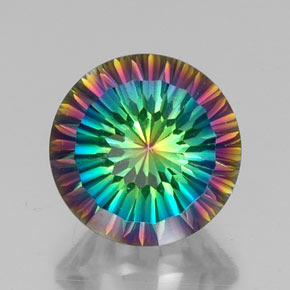Quartz mystique multicolore naturelle coupe roude, 9,52 ct, VVS-VS