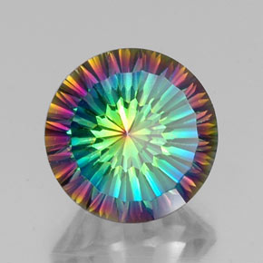 Quartz mystique multicolore naturelle coupe roude, 9,52 ct, VVS-VS