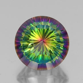 Quartz mystique multicolore naturelle coupe roude, 10,07 ct, VS