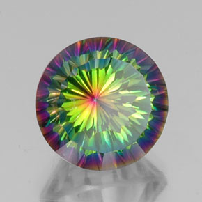 Quartz mystique multicolore naturelle coupe roude, 10,07 ct, VS