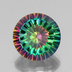 Quartz mystique multicolore naturelle coupe roude, 9,63 ct, VVS-VS