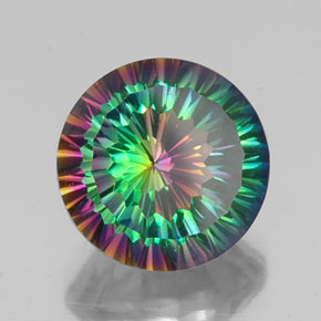 Quartz mystique multicolore naturelle coupe roude, 9,63 ct, VVS-VS