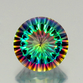 Quartz mystique multicolore naturelle coupe roude, 8,64 ct, VVS-VS